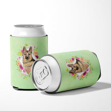 Load image into Gallery viewer, German Shepherd Green Flowers Can or Bottle Hugger CK4397CC