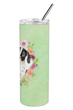 Load image into Gallery viewer, English Pointer Green Flowers Double Walled Stainless Steel 20 oz Skinny Tumbler CK4399TBL20