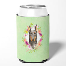 Load image into Gallery viewer, Doberman Pinsher Green Flowers Can or Bottle Hugger CK4401CC