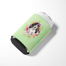 Load image into Gallery viewer, Black Parti Cocker Spaniel Green Flowers Can or Bottle Hugger CK4404CC