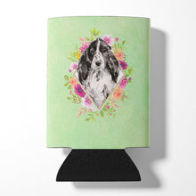 Load image into Gallery viewer, Black Parti Cocker Spaniel Green Flowers Can or Bottle Hugger CK4404CC