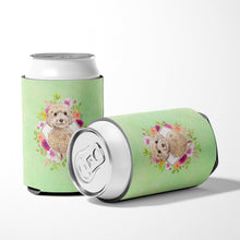 Load image into Gallery viewer, Champagne Cockapoo Green Flowers Can or Bottle Hugger CK4406CC