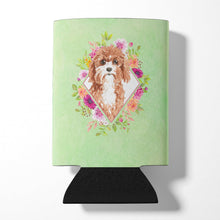 Load image into Gallery viewer, Cavapoo Green Flowers Can or Bottle Hugger CK4407CC