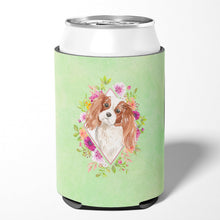 Load image into Gallery viewer, Blenheim Cavalier Spaniel Green Flowers Can or Bottle Hugger CK4408CC