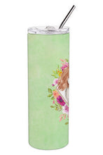 Load image into Gallery viewer, Blenheim Cavalier Spaniel Green Flowers Double Walled Stainless Steel 20 oz Skinny Tumbler CK4408TBL20