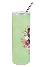 Load image into Gallery viewer, Catahoula Leopard Dog Green Flowers Double Walled Stainless Steel 20 oz Skinny Tumbler CK4409TBL20