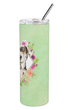 Load image into Gallery viewer, Catahoula Leopard Dog Green Flowers Double Walled Stainless Steel 20 oz Skinny Tumbler CK4409TBL20
