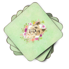 Load image into Gallery viewer, Cairn Terrier Green Flowers Coasters - Set of 4 Lightweight Foam, Absorbent Drink Coasters  CK4410FC