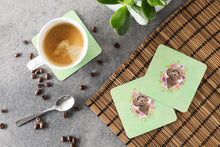 Load image into Gallery viewer, Chocolate Cockapoo Green Flowers Coasters - Set of 4 Lightweight Foam, Absorbent Drink Coasters  CK4413FC