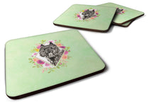 Load image into Gallery viewer, Bouvier des Flandres Green Flowers Coasters - Set of 4 Lightweight Foam, Absorbent Drink Coasters  CK4416FC