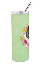Load image into Gallery viewer, Bouvier des Flandres Green Flowers Double Walled Stainless Steel 20 oz Skinny Tumbler CK4416TBL20