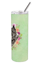 Load image into Gallery viewer, Bouvier des Flandres Green Flowers Double Walled Stainless Steel 20 oz Skinny Tumbler CK4416TBL20