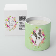 Load image into Gallery viewer, Boston Terrier Green Flowers 10 oz Decorative Soy Candle CK4417CDL
