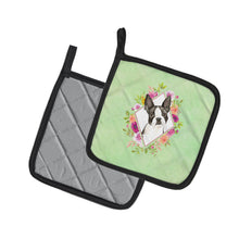 Load image into Gallery viewer, Boston Terrier Green Flowers Pot Holders - Set of 2 - Heat-Resistant Kitchen Essentials CK4417PTHD