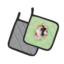 Load image into Gallery viewer, Border Collie Green Flowers Pot Holders - Set of 2 - Heat-Resistant Kitchen Essentials CK4418PTHD