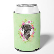 Load image into Gallery viewer, Black Labrador Green Flowers Can or Bottle Hugger CK4421CC