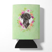 Load image into Gallery viewer, Black Labrador Green Flowers Can or Bottle Hugger CK4421CC