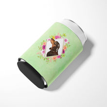 Load image into Gallery viewer, Black and Tan Dachshund Green Flowers Can or Bottle Hugger CK4422CC
