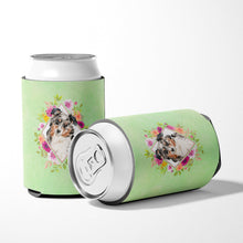 Load image into Gallery viewer, Australian Shepherd Green Flowers Can or Bottle Hugger CK4427CC