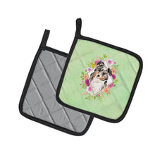 Load image into Gallery viewer, Australian Shepherd Green Flowers Pot Holders - Set of 2 - Heat-Resistant Kitchen Essentials CK4427PTHD