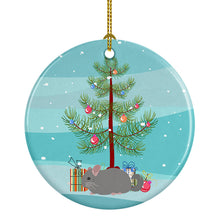 Load image into Gallery viewer, Agouti Chinchilla Merry Christmas Ornament - Round Ceramic Ornament – Artist-Designed Keepsake Decoration