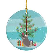 Load image into Gallery viewer, Beige Wellman Chinchilla Merry Christmas Ornament - Round Ceramic Ornament – Artist-Designed Keepsake Decoration