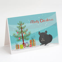 Load image into Gallery viewer, Charcoal Chinchilla Merry Christmas Greeting Cards -  Blank Note Cards – 8-Pack of Artist-Designed Cards with Envelopes