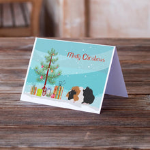 Load image into Gallery viewer, Abyssinian Guinea Pig Merry Christmas Greeting Cards -  Blank Note Cards – 8-Pack of Artist-Designed Cards with Envelopes