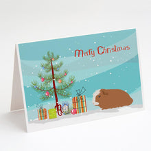 Load image into Gallery viewer, Crested Guinea Pig Merry Christmas Greeting Cards -  Blank Note Cards – 8-Pack of Artist-Designed Cards with Envelopes