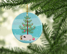 Load image into Gallery viewer, Himalayan Guinea Pig Merry Christmas Ornament - Round Ceramic Ornament – Artist-Designed Keepsake Decoration