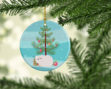 Load image into Gallery viewer, Merino Guinea Pig Merry Christmas Ornament - Round Ceramic Ornament – Artist-Designed Keepsake Decoration