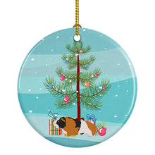 Load image into Gallery viewer, Rex Guinea Pig Merry Christmas Ornament - Round Ceramic Ornament – Artist-Designed Keepsake Decoration