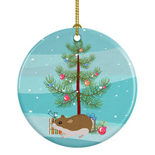 Load image into Gallery viewer, Chinese Hamster Merry Christmas Ornament - Round Ceramic Ornament – Artist-Designed Keepsake Decoration