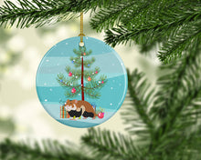 Load image into Gallery viewer, European Hamster Merry Christmas Ornament - Round Ceramic Ornament – Artist-Designed Keepsake Decoration