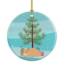 Load image into Gallery viewer, Syrian Golden Hamster Merry Christmas Ornament - Round Ceramic Ornament – Artist-Designed Keepsake Decoration