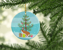 Load image into Gallery viewer, White Legged Hamster Merry Christmas Ornament - Round Ceramic Ornament – Artist-Designed Keepsake Decoration