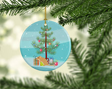 Load image into Gallery viewer, Gerbil Mouse Merry Christmas Ornament - Round Ceramic Ornament – Artist-Designed Keepsake Decoration