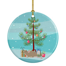 Load image into Gallery viewer, Grey Domestic Mouse Merry Christmas Ornament - Round Ceramic Ornament – Artist-Designed Keepsake Decoration