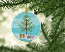 Load image into Gallery viewer, Japanese Mouse Merry Christmas Ornament - Round Ceramic Ornament – Artist-Designed Keepsake Decoration
