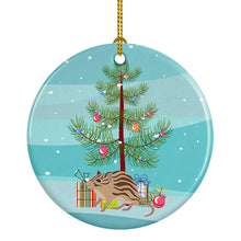 Load image into Gallery viewer, Zebra Mouse Merry Christmas Ornament - Round Ceramic Ornament – Artist-Designed Keepsake Decoration