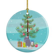 Load image into Gallery viewer, Blue Rat Merry Christmas Ornament - Round Ceramic Ornament – Artist-Designed Keepsake Decoration