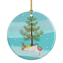 Load image into Gallery viewer, Dumbo Sphynx Rat Merry Christmas Ornament - Round Ceramic Ornament – Artist-Designed Keepsake Decoration