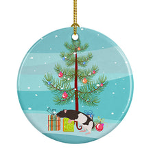 Load image into Gallery viewer, Tailless Rat Merry Christmas Ornament - Round Ceramic Ornament – Artist-Designed Keepsake Decoration