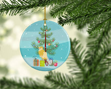 Load image into Gallery viewer, French Curly Canary Merry Christmas Ornament - Round Ceramic Ornament – Artist-Designed Keepsake Decoration