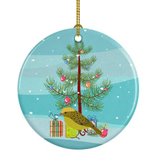 Load image into Gallery viewer, Lizard Canary Merry Christmas Ornament - Round Ceramic Ornament – Artist-Designed Keepsake Decoration