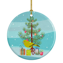 Load image into Gallery viewer, London Canary Merry Christmas Ornament - Round Ceramic Ornament – Artist-Designed Keepsake Decoration