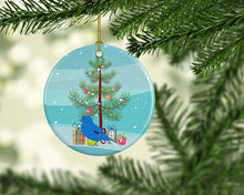 Load image into Gallery viewer, Bunting Merry Christmas Ornament - Round Ceramic Ornament – Artist-Designed Keepsake Decoration