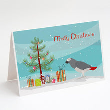 Load image into Gallery viewer, African Grey Parrot Merry Christmas Greeting Cards -  Blank Note Cards – 8-Pack of Artist-Designed Cards with Envelopes
