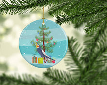 Load image into Gallery viewer, Cockatiel Merry Christmas Ornament - Round Ceramic Ornament – Artist-Designed Keepsake Decoration