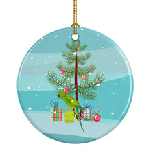 Load image into Gallery viewer, Ring-Necked Parakeet Merry Christmas Ornament - Round Ceramic Ornament – Artist-Designed Keepsake Decoration